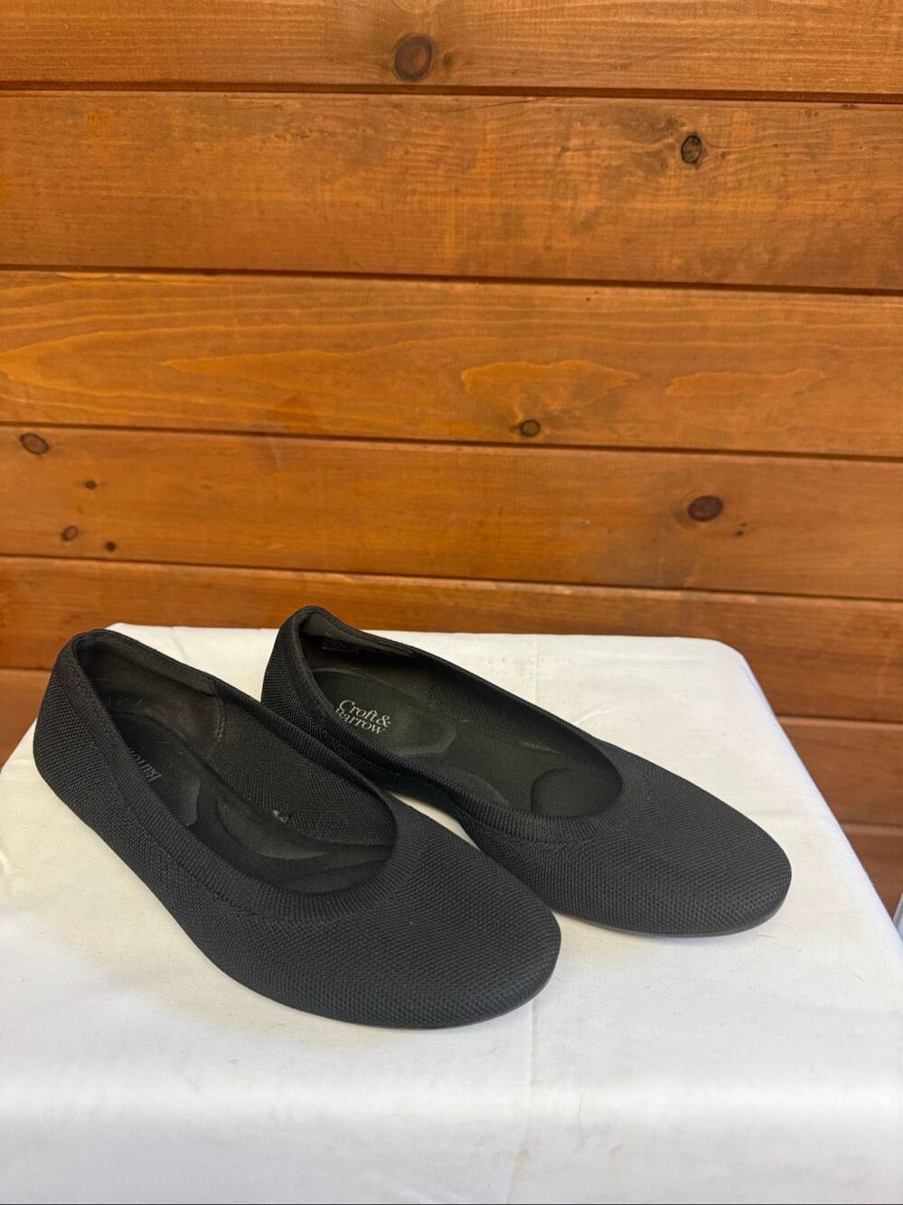 Croft & Barrow Sonya Comfort Knit Women's Ballet Flats black size 8